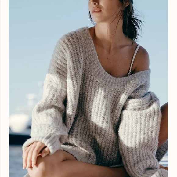 Free People Sweaters - #31 New! Free People Blue Bell Chunky Oversized SweaterNWT